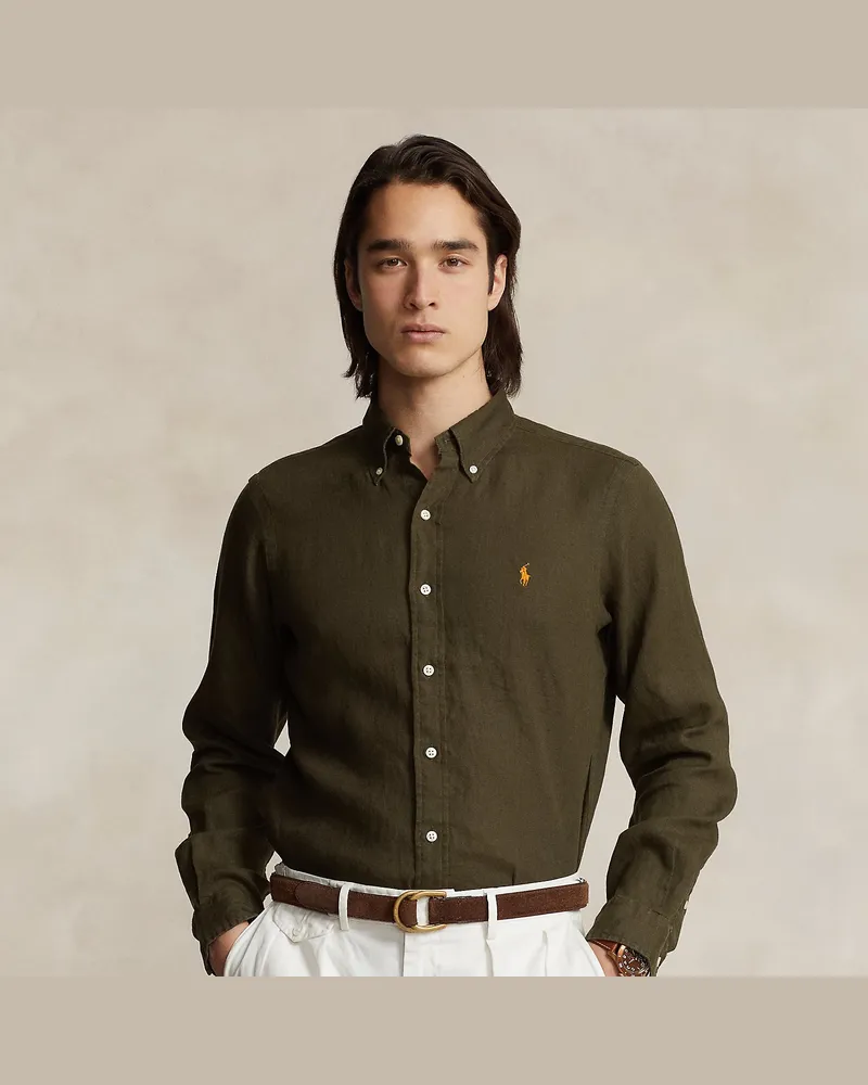 Ralph Lauren Custom-Fit Leinenhemd Green