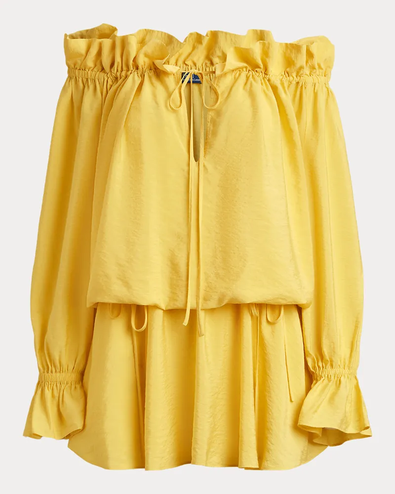 Ralph Lauren Schulterfreies Crêpe-Kleid Yellow