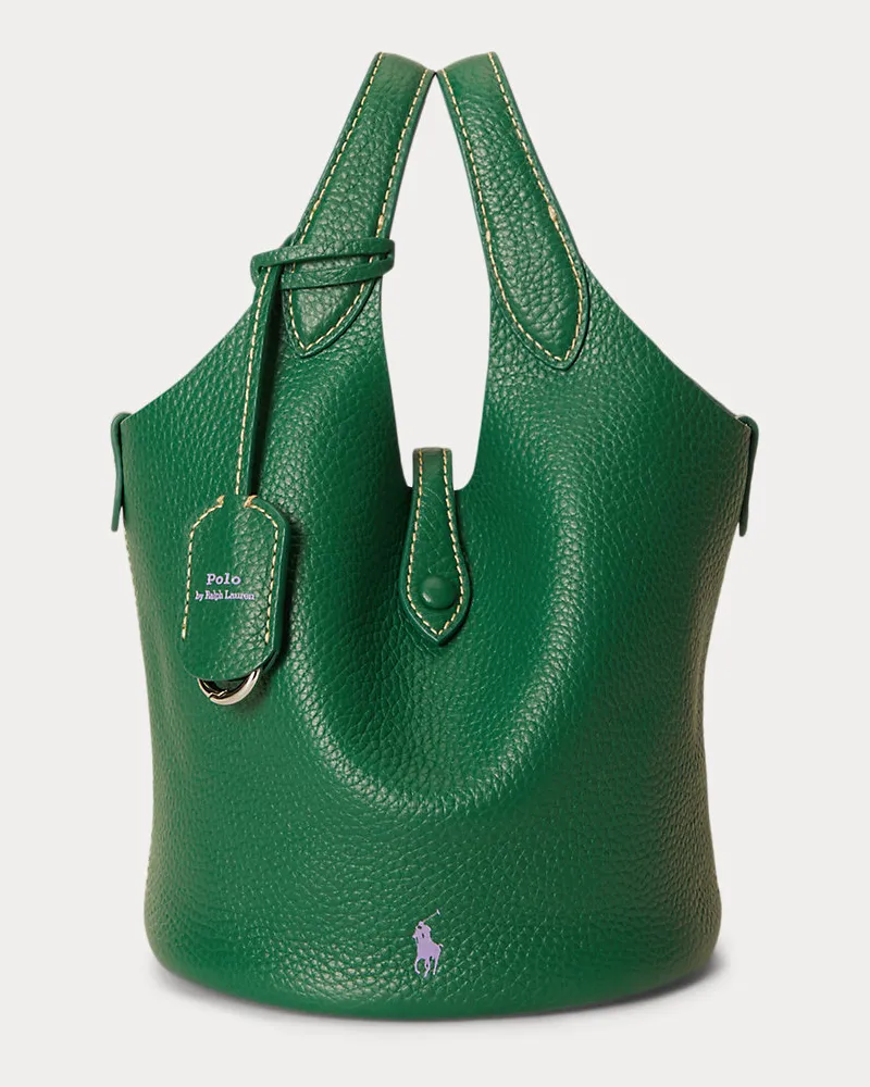 Ralph Lauren Kleine Umhängetasche Polo Play aus Leder Green