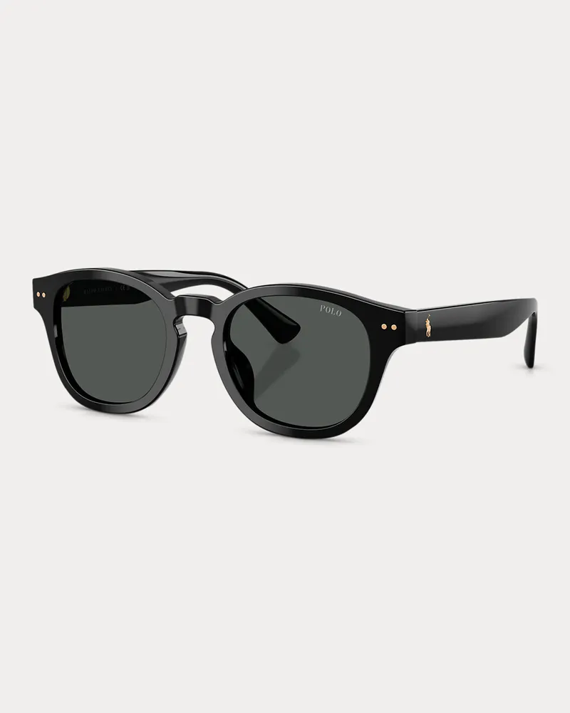 Ralph Lauren Eckige Sonnenbrille mit Polo Pony Black