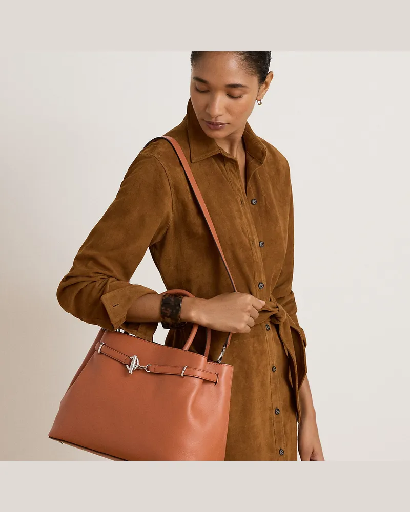 Ralph Lauren Große Leder-Umhängetasche Blaike Red