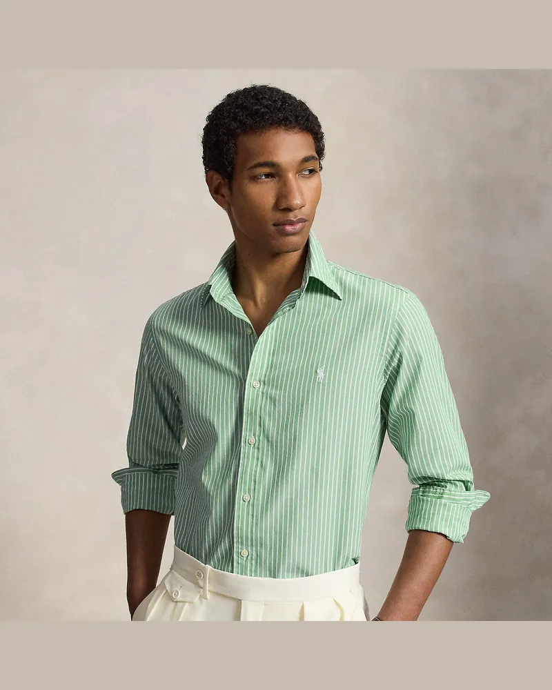 Ralph Lauren Custom-Fit Baumwollhemd mit Streifen Green