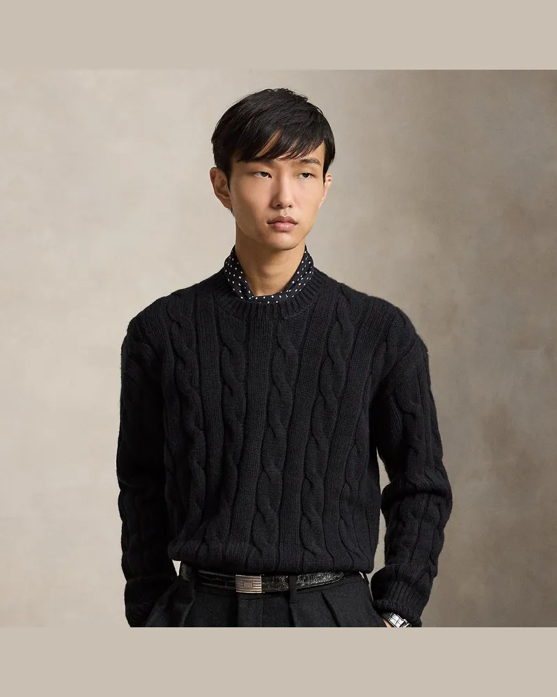 Ralph Lauren Relaxed-Fit Pullover mit Zopfmuster Black
