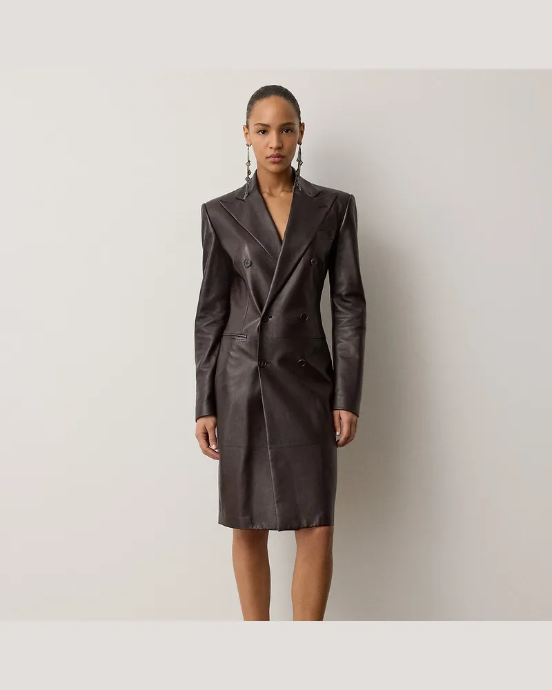 Ralph Lauren Tageskleid Doritte aus Lammleder Brown