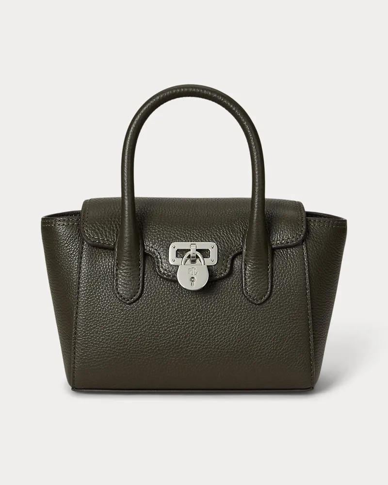 Ralph Lauren Kleine Narbenleder-Umhängetasche Tanner Green