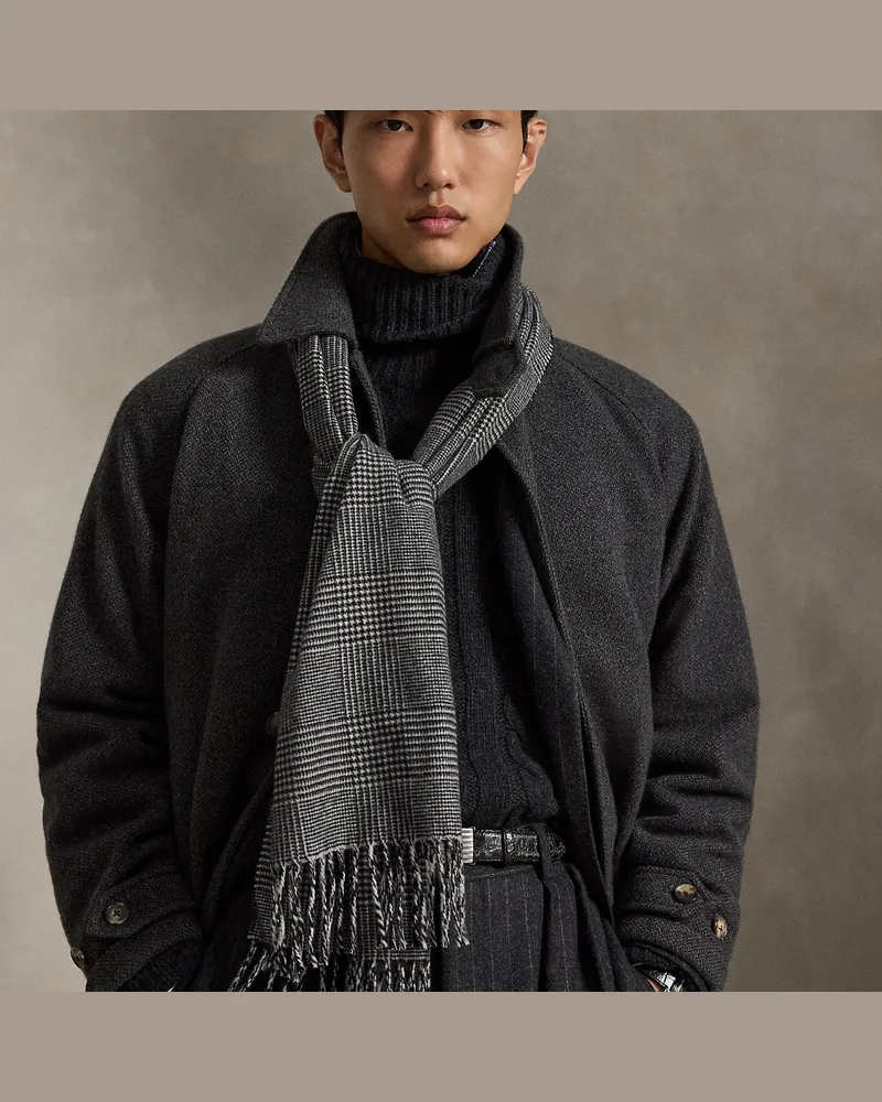 Ralph Lauren Kaschmir-Woll-Schal mit Glencheck-Muster Black