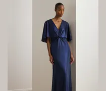 Cape-Abendkleid aus Metallic-Jersey