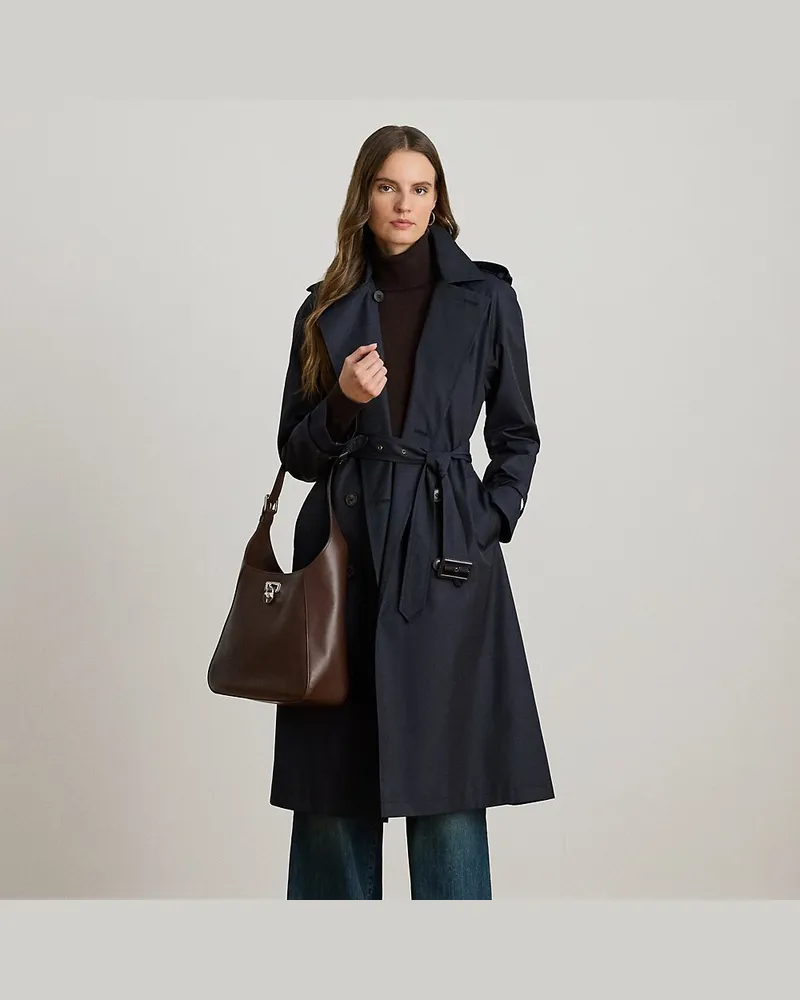 Ralph Lauren Zweireihiger Trenchcoat mit Gürtel Blue