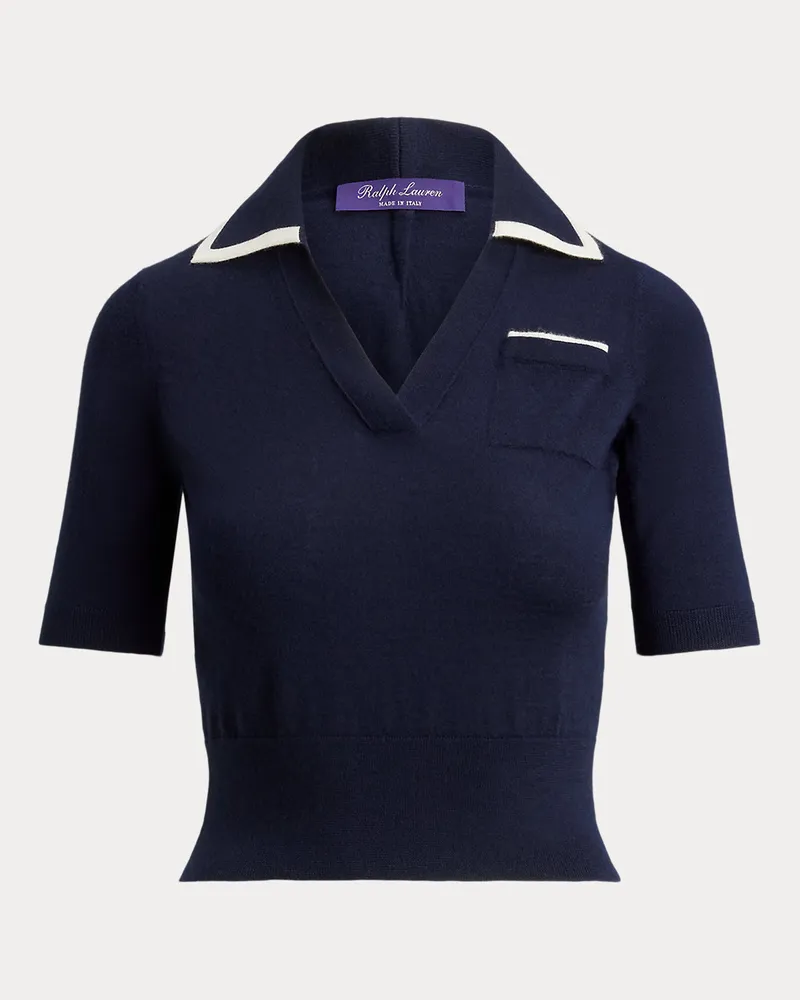 Ralph Lauren Polo-Pullover aus Kaschmirjersey Blue