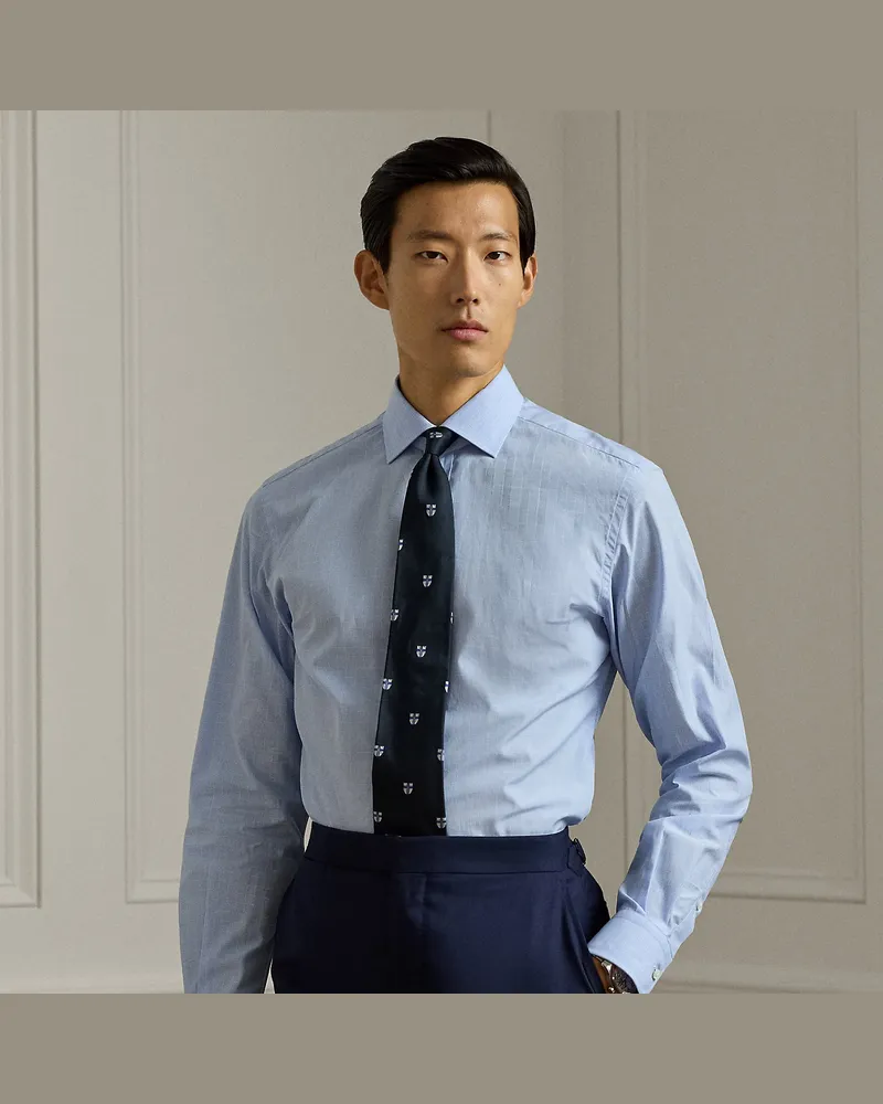 Ralph Lauren Twillhemd mit Mini-Glencheck-Muster Blue