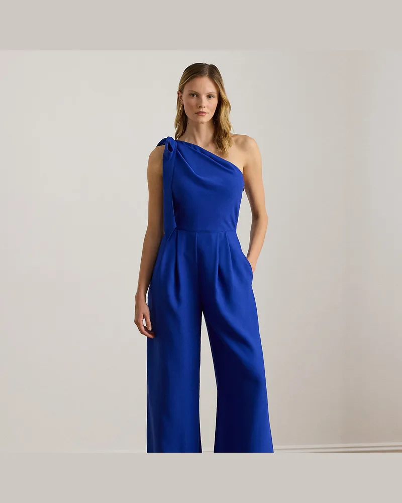 Ralph Lauren Einschultriger Jumpsuit mit Schleife Blue