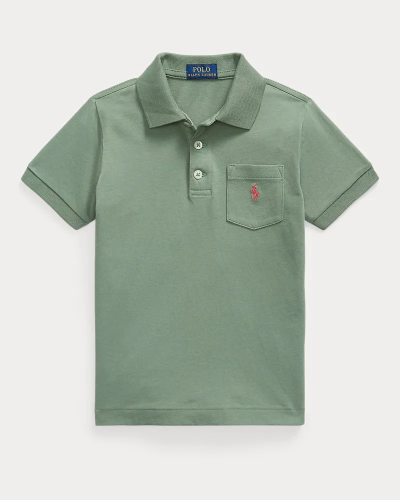 Ralph Lauren Baumwolljersey-Poloshirt mit Tasche Cream