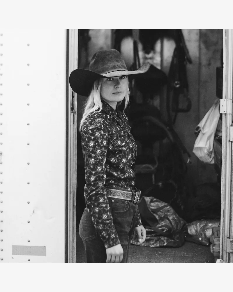 Ralph Lauren Baumwoll-Westernhemd mit Blumendruck Black