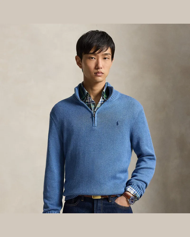 Ralph Lauren Baumwollpullover mit Halbrollkragen Blue