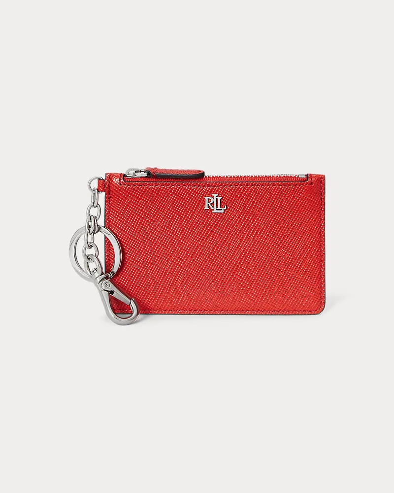 Ralph Lauren Leder-Kartenetui mit Reißverschluss Orange