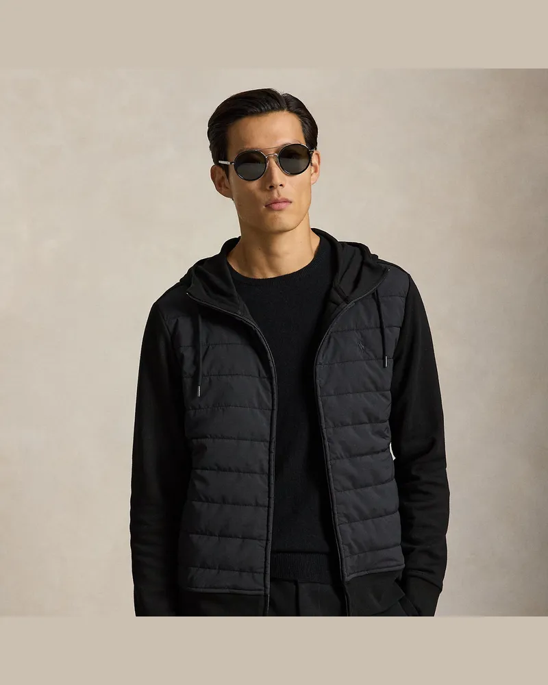 Ralph Lauren Hybrid-Kapuzenjacke mit Reißverschluss Black