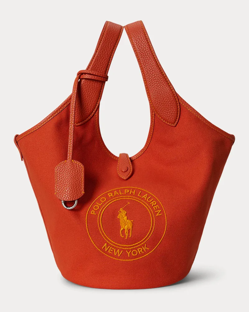 Ralph Lauren Segeltuch-Tragetasche Polo Play mit Logo Orange