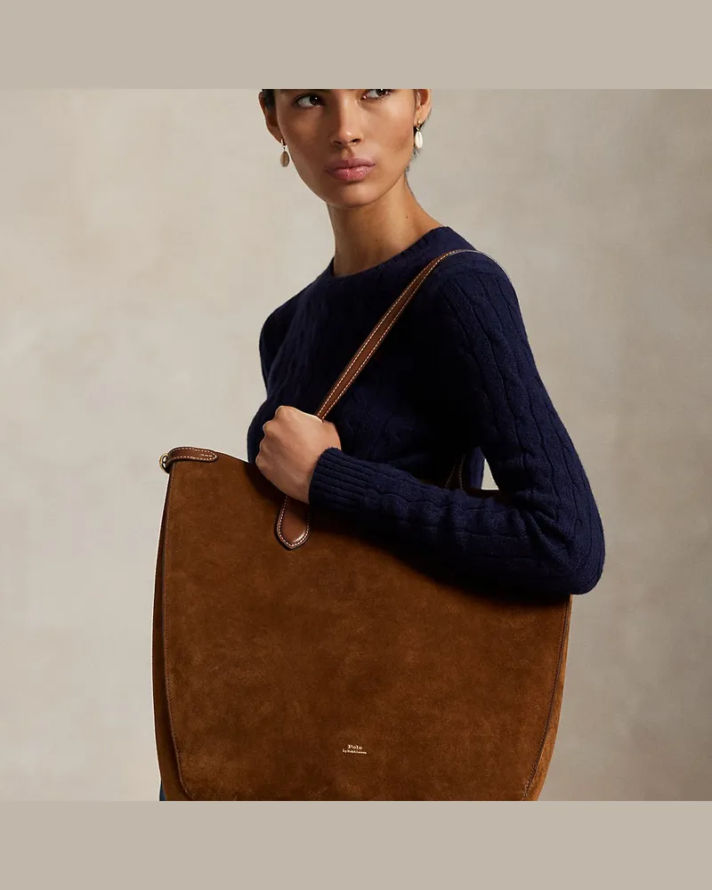 Ralph Lauren Vertikale Wildleder-Tragetasche Bellport Multi