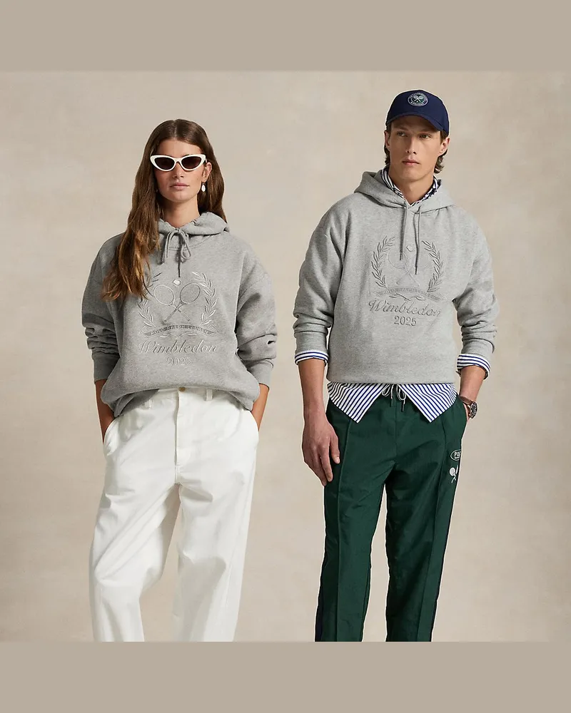 Ralph Lauren Fleece-Kapuzenshirt Wimbledon mit Logo Grey