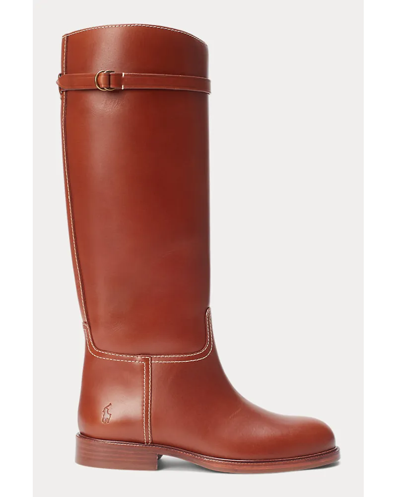 Ralph Lauren Reitstiefel aus Leder Tan