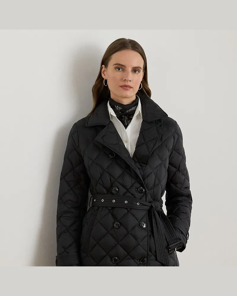 Ralph Lauren Trenchcoat mit Rautensteppung Black