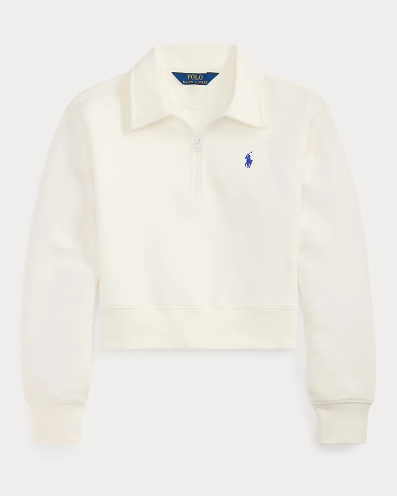Ralph Lauren Kastenförmiges Sweatshirt mit Kragen White