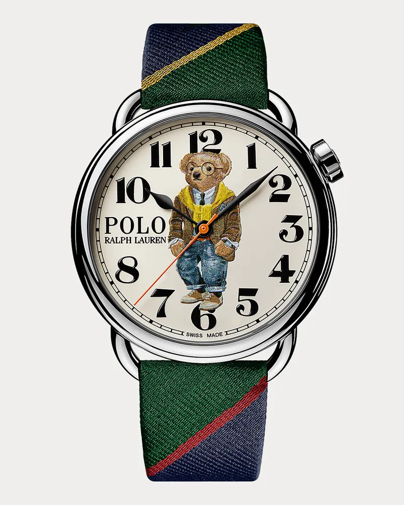 Ralph Lauren Armbanduhr mit Preppy Polo Bear White