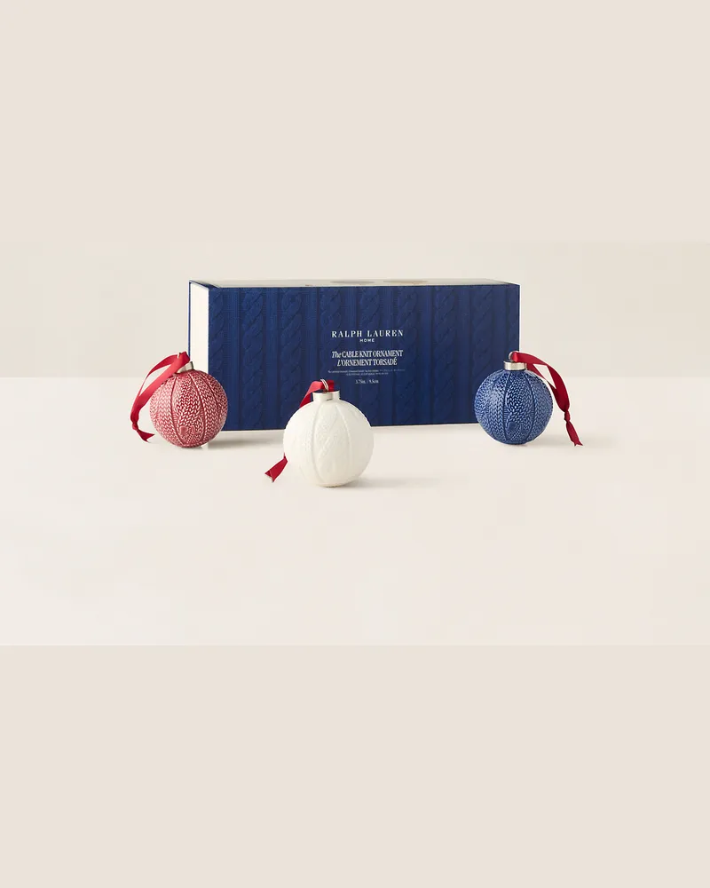 Ralph Lauren Home Ornament-Geschenkset mit Zopfmuster Blue