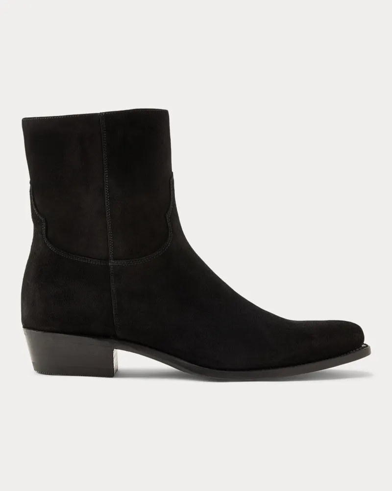 Ralph Lauren Westernstiefel aus Kalbswildleder Black