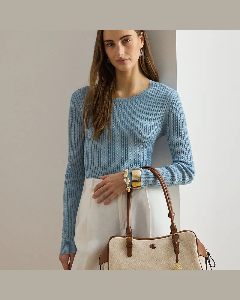 Ralph Lauren Beuteltasche Marcy aus Segeltuch & Leder Natural