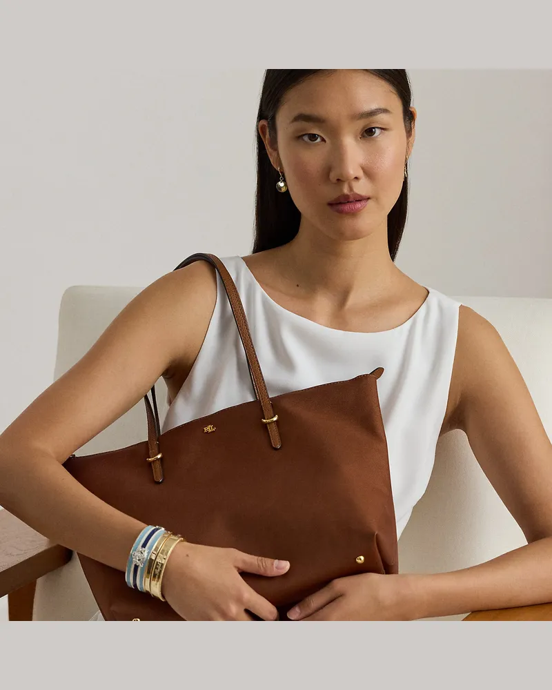 Ralph Lauren Mittelgroße Nylon-Tragetasche Keaton Brown