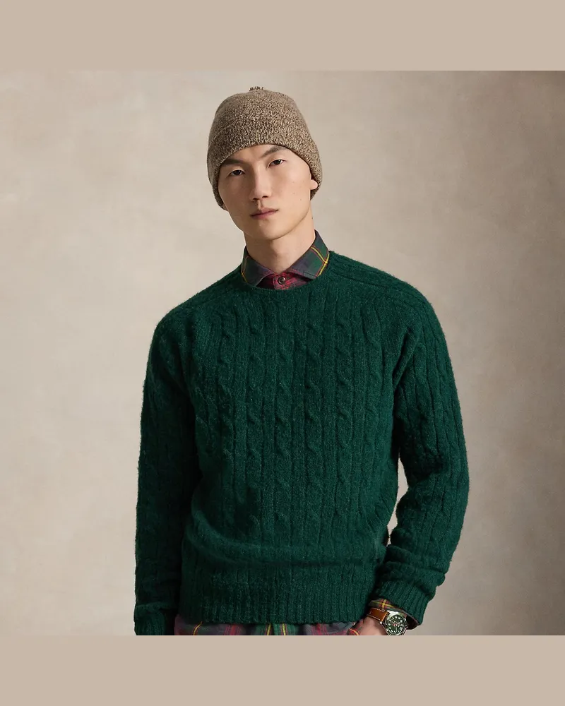 Ralph Lauren Wollpullover mit Zopfmuster Green