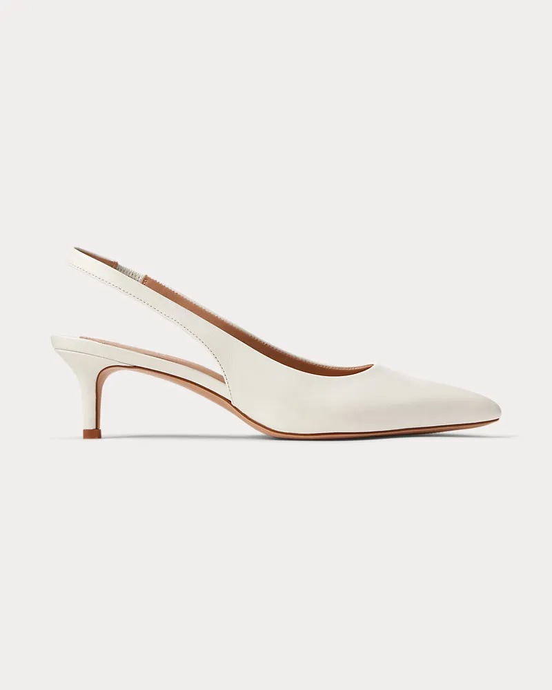 Ralph Lauren Lederpumps Lolah II mit Fersenriemchen White