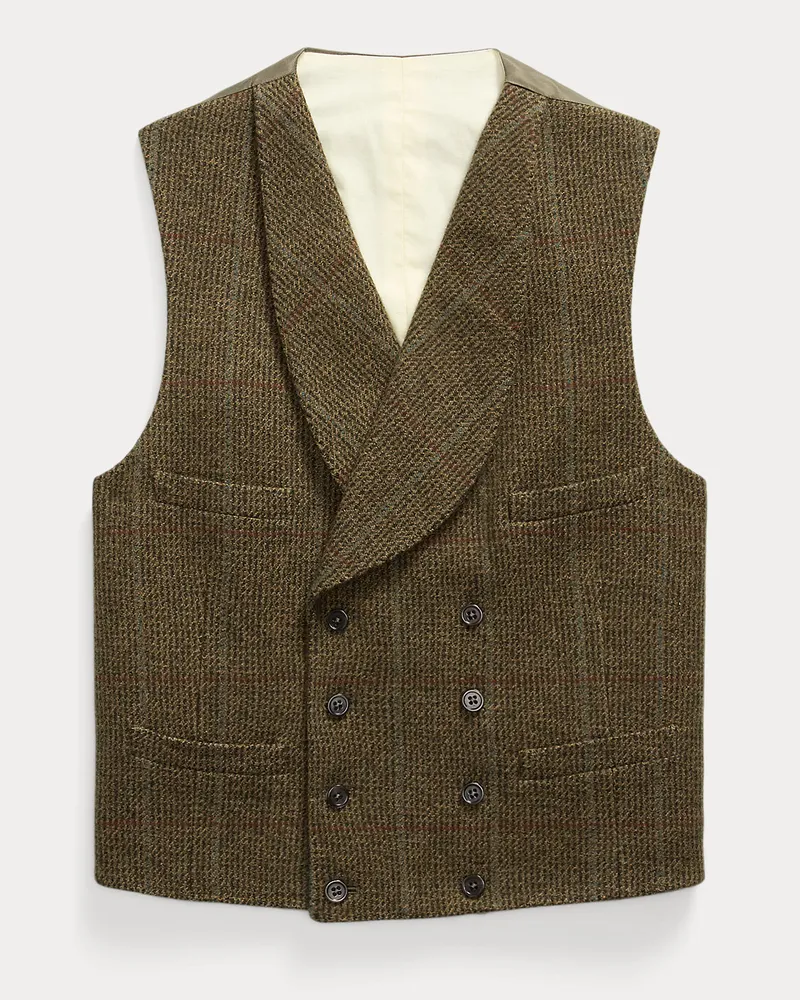 Ralph Lauren Weste aus fein gemustertem Tweed Green