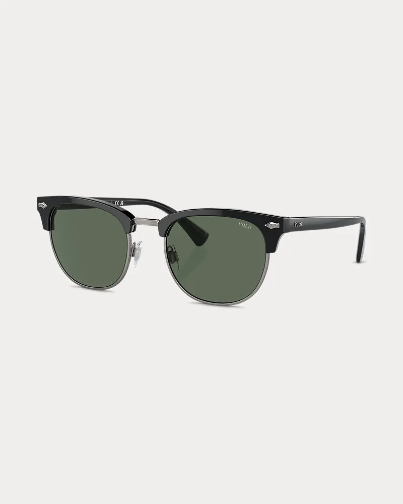 Ralph Lauren Traditionelle runde Sonnenbrille Black