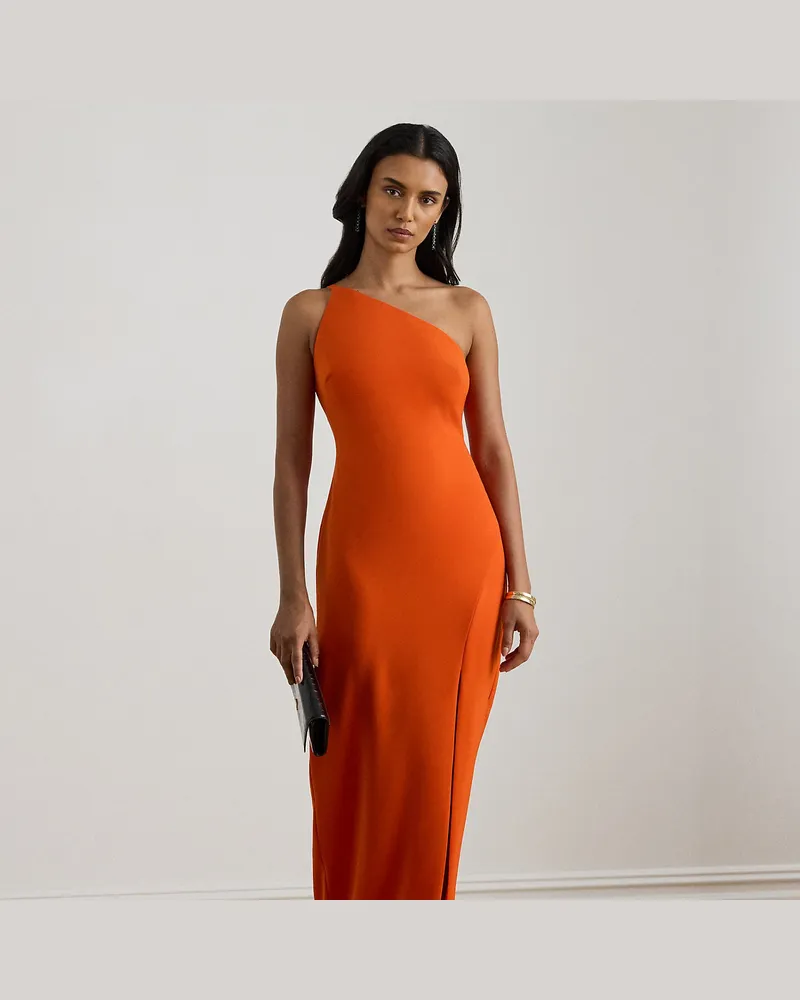 Ralph Lauren Beidseitiges Crêpe-One-Shoulder-Kleid Orange