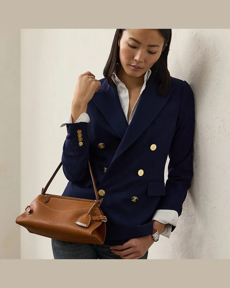 Ralph Lauren Kleine Kalbsleder-Schultertasche  Ralph Lauren Brown
