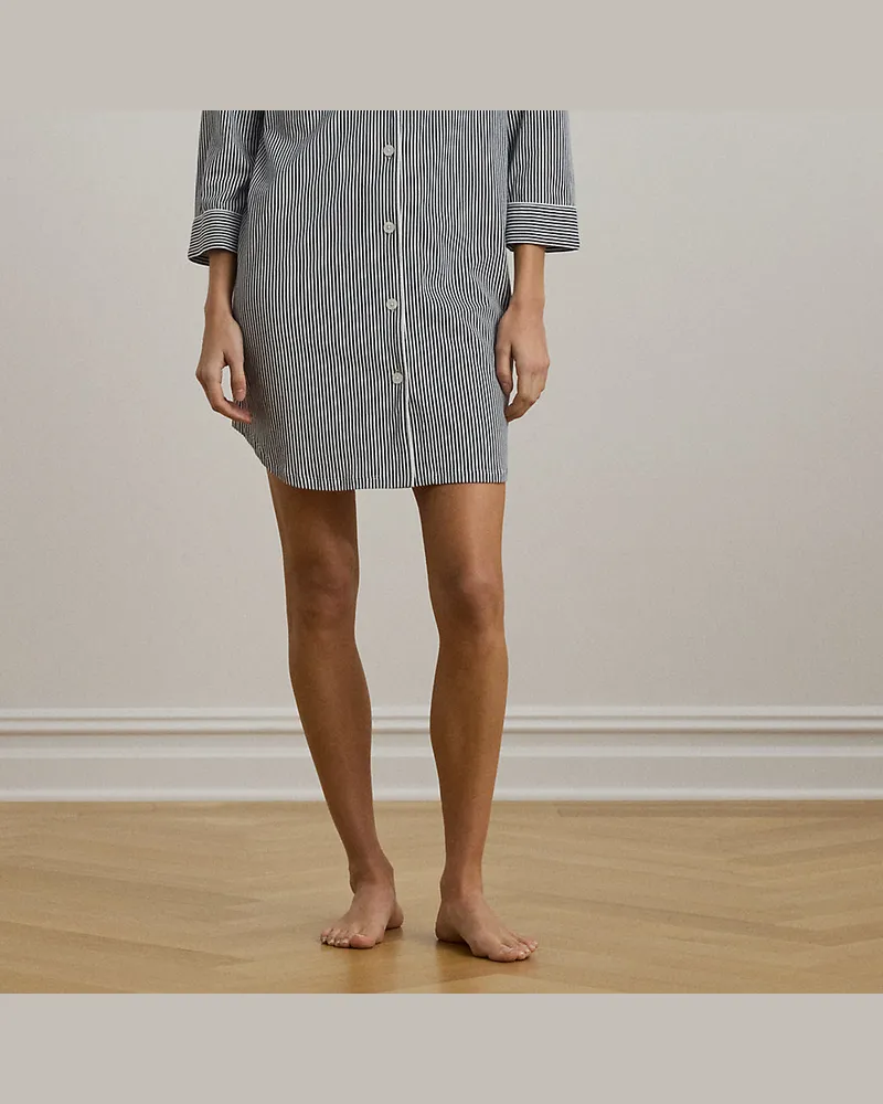 Ralph Lauren Gestreiftes Nachthemd aus Baumwolljersey Multi