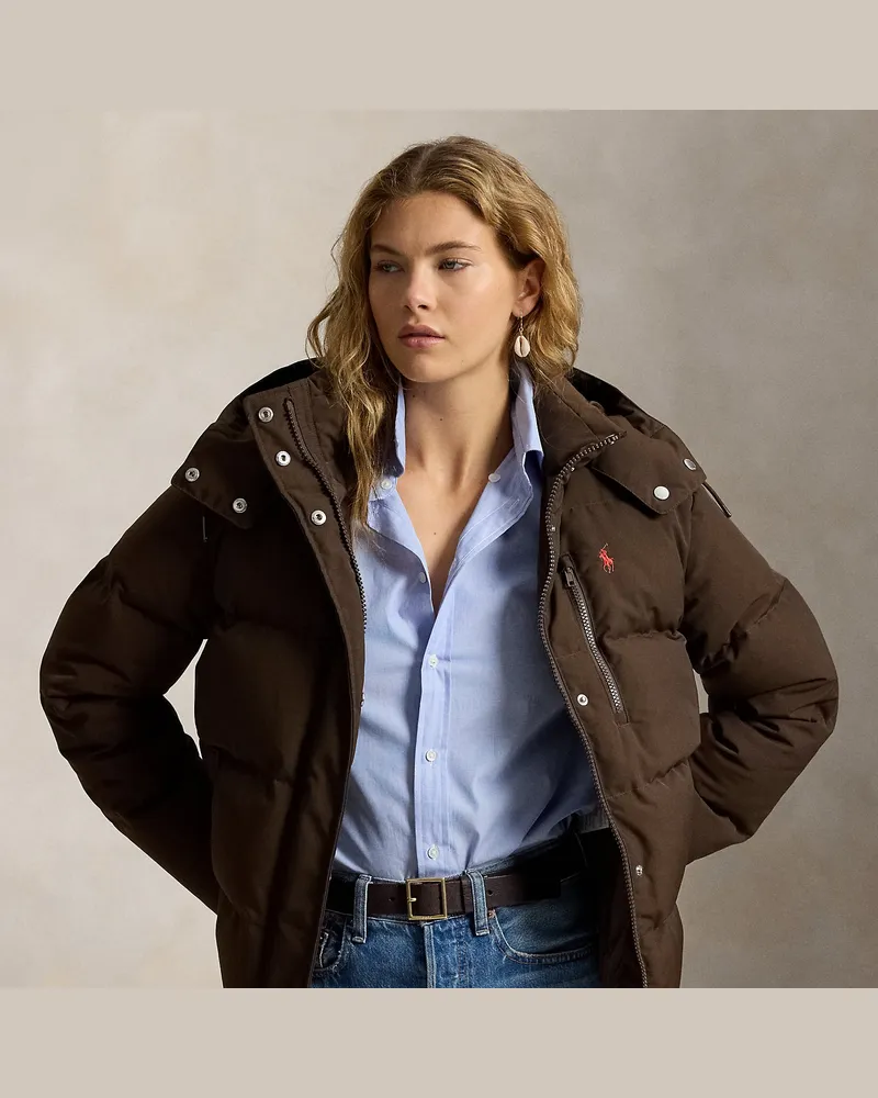 Ralph Lauren Mittelschwere Daunen-Pufferjacke Brown