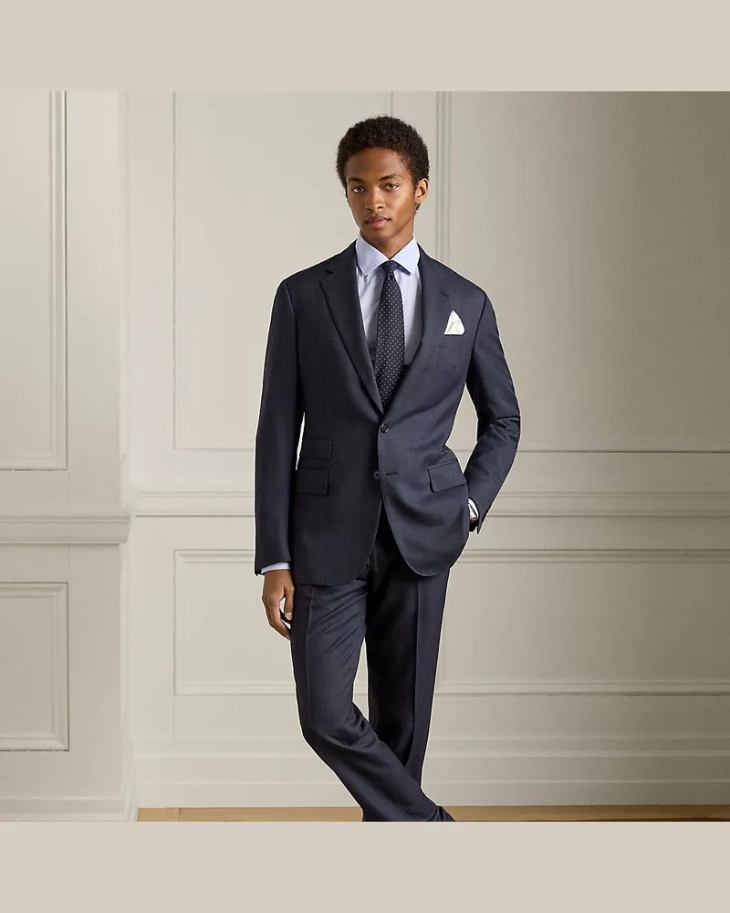 Ralph Lauren Handgeschneiderter Anzug Kent mit Tupfen Blue