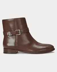 Ralph Lauren Stiefelette Brooke aus poliertem Leder Brown