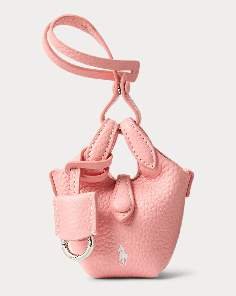 Ralph Lauren Taschenanhänger Polo Play aus Leder Pink