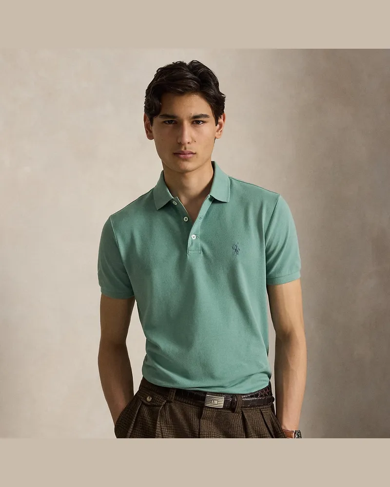 Ralph Lauren Custom-Slim-Fit Piqué-Poloshirt Green