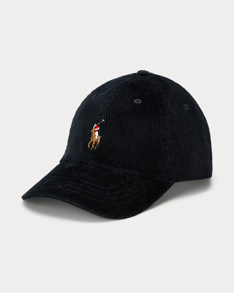 Ralph Lauren Baseballkappe aus Kordsamt Black