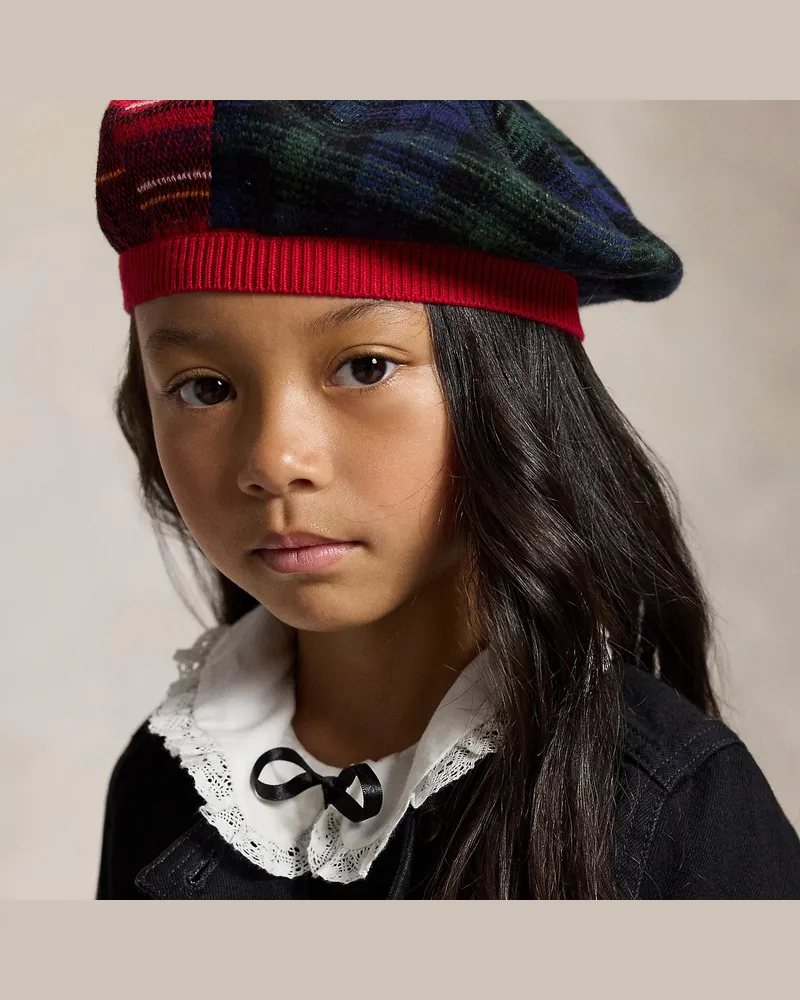 Ralph Lauren Baskenmütze mit Patchwork-Karomuster Multi