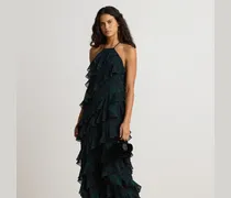 Neckholderkleid mit Rüschen und Karo