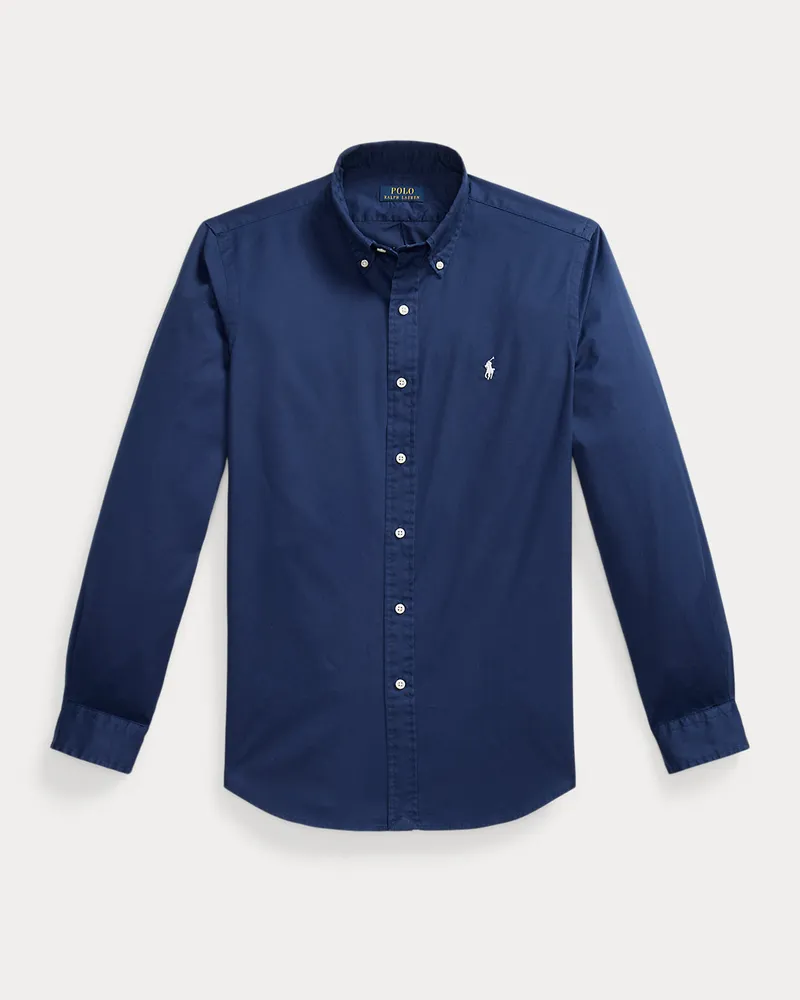 Ralph Lauren Custom-Fit Hemd aus federleichtem Twill Blue