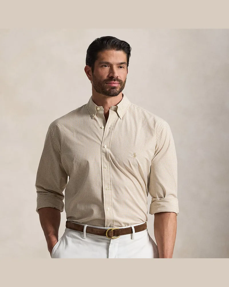 Ralph Lauren Große Größen - Ginganhemd aus Stretchpopeline Tan