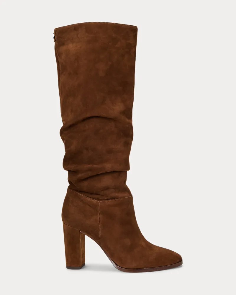 Ralph Lauren Hoher Stiefel Artizan aus Wildleder Brown
