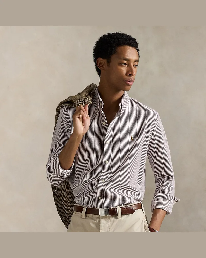 Ralph Lauren Baumwollpiqué-Oxfordhemd mit Streifen Red